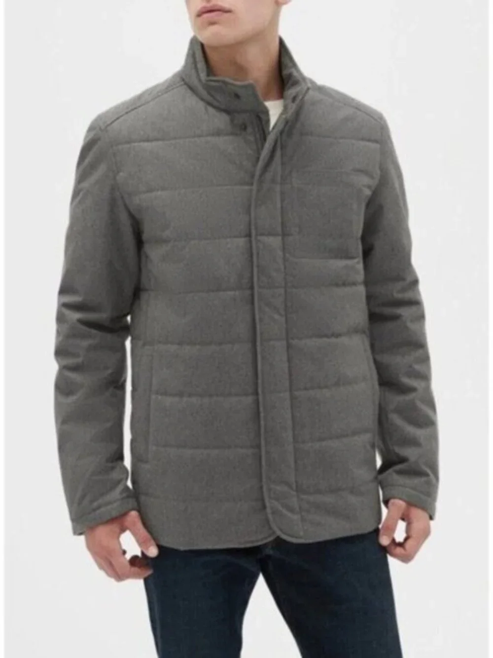 NWT Men’s Banana Republic Grey Quilted Puffer Jacket Size medium